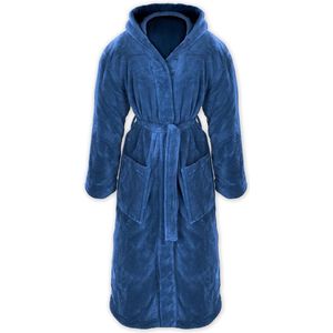 Knuffelzachte fleecebadjas voor dames en heren met capuchon maat S-XXXL met Oeko-Tex Standard 100 flanelfleece