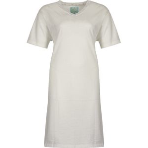 Tenderness Dames Nachthemd - 100% Katoen - V Hals - Wit - Maat S