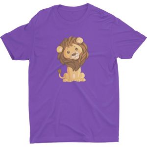 Pixeline Leeuw #Purple 142-152 12 jaar - Kinderen - Baby - Kids - Peuter - Babykleding - Kinderkleding - Leeuw - T shirt kids - Kindershirts - Pixeline - Peuterkleding
