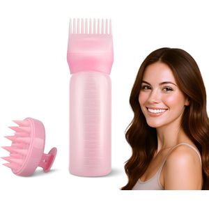 Daily Essentialz Haar Olie Applicator met Scalp Massager - Scalp Brush - Scalp Massage - Scalp Scrub - Doseerfles - Knijpfles - Hoofdhuid Massage - Applicatieflesje - Doseerfles