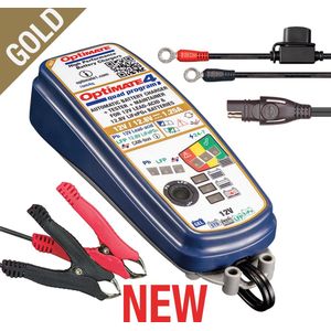 Tecmate Optimate 4 Acculader - Dual program - 12V / 1A Lood & Lithium Druppellader - Motorfiets Scooter ATV - TM630