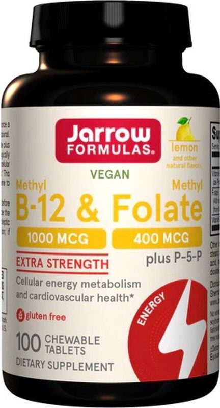 Jarrow Formulas - Methyl B-12 - Voedingssupplement - Citroen - 100 Kauwtabletten