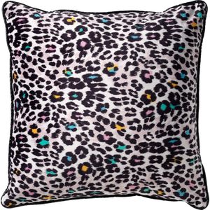 Dutch Decor BODHI - Sierkussen 45x45 cm - panterprint - Raven - zwart - Inclusief binnenkussen