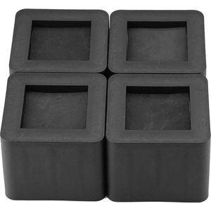 Bedverhogers 4 stuks zwarte meubelpootverhogers - antislip verhoger voor tafel bureau bed bank