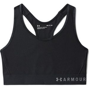 Under Armour - Mid Keyhole - Sportbeha - Zwart - 87% Polyester, 13% Elastaan