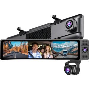 OBDPEAK - H330 - Dashcam voor Auto - WiFi - Dashcams - FullHD video - Met 3 camera's - Super compact - 16:9 - 10.26 inch Scherm - Zwarte doos GPS - Zwart