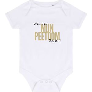 Baby romper met tekst: Wil je mijn peetoom zijn? | peetoom| baby | aanzoek | 3-6 maanden