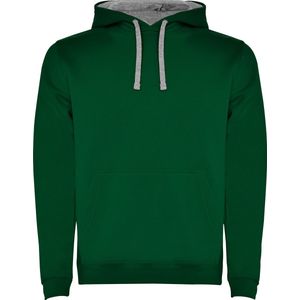 Roly Men´s Urban Hooded Sweatshirt RY1067 - Bottle Green 56/Heather Grey 58 - M