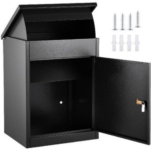 Bolture Pakketbox - Achteruitname Pakketbrievenbus - Dropbox voor Postpakketjes - Brievenbus - Met Sleutel - Hangend - Zwart