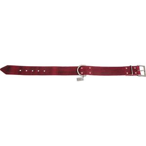 Jack and Vanilla lederen halsband steenrood VINTAGE timeless 40 cm x 25mm nek 27-34cm