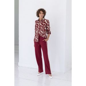 YEST Olimpia Essential Tops - Maroon/Beige - maat 44