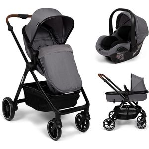 Baninni 3-in-1 Multi Standen Kinderwagen met Autostoel Adria Grijs