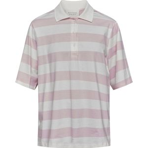 SISTERS POINT Vivia-polo.ss - Dames Top - Cream/Barbie - Maat S