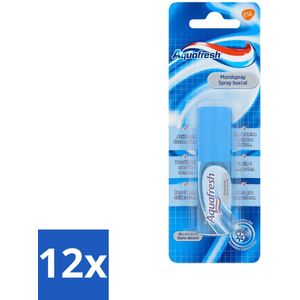 Aquafresh - Odol Mondspray - Verfrissende Adem - Antibacterieel - Mint - 15 ml - Voordeelverpakking - 12 stuks