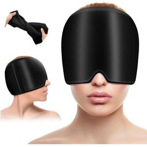 Koelmasker gel muts voor migraine hoofdpijn - herbruikbaar koelpads headache reliëfcap - koudecompressies voor gezwollen ogen bijholtes - behandeling