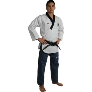 Adidas Poomsae Taekwondopak Heren Wit/Donker Blauw 200 cm