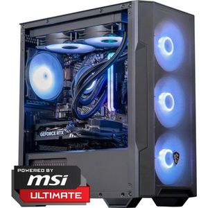 FlowUp x Powered By MSI - De Ik hoor je Gaming PC - Don Kaaklijn - Ryzen 5 - RTX 5060 - 32 GB DDR4 RAM - 1 TB SSD - Waterkoeling