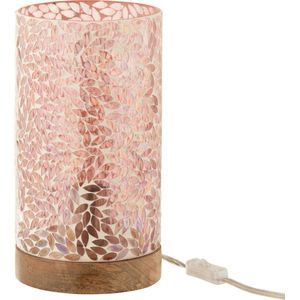 J-Line tafellamp Mozaiek - glas - roze - small