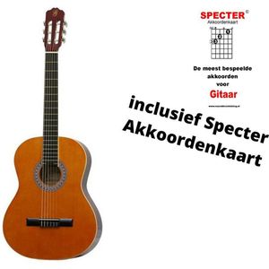 Gomez Klassieke Gitaar - Naturel met handige akkoordenkaart