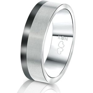 Lucardi Heren Vriendschapsring Tokyo - Ring - Vaderdag Cadeau - Titanium - Zilverkleurig
