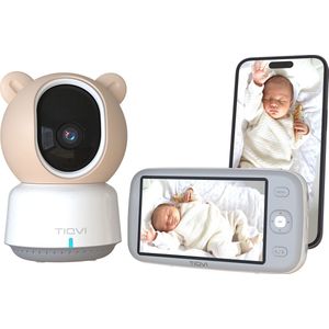 Tiqvi - Smart Babyfoon Incl. Monitor - Camera & App - 1080P - WiFi & Calex Smart App - Nightvision