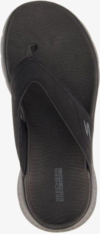 Skechers - Teenslippers - Zwart - Imitatieleer - Soft Foam Voetbed