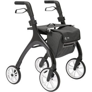 MultiMotion - Curve rollator - Extra zachte softwielen - Smal & wendbaar - Geen remkabels - Uniek design - Zwart