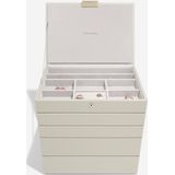 Stackers - Juwelendoos - Beige - 5 Compartimenten - Grijze Voering