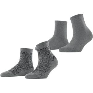 ESPRIT - Heart Pattern - Chaussettes - Gris Grey Melange - Multipack van 2 Pairs
