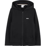 BOSS Small Logo Full Zip Fleece Hoodie Junior - Zwart - Kind, Zwart