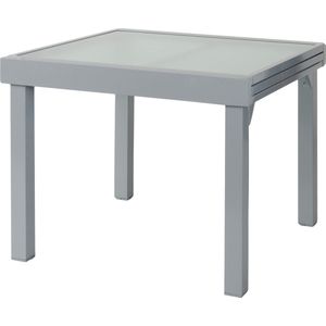 ib style Diplomat Tuintafel - Uitschuifbare tafel - Glasplaat - Zilver