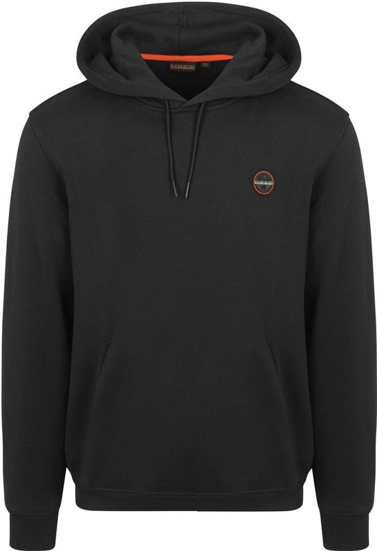 Napapijri - B-Badge - Hoodie - Zwart - Relaxed Fit - 100% Katoen