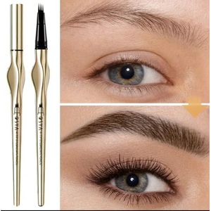 Wenkbrauw potlood 4 puntig waterproof en natuurlijke uitstraling Grijs bruin