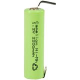 Camelion NiMH oplaadbare batterij Mignon (AA) met 2200mAh en U-soldeer tag in plastic jasje