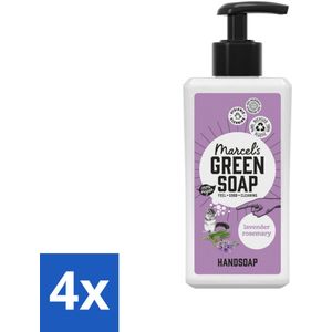 4 x Marcel's Green Soap - Handzeep - Lavendel & Rozemarijn - Zachte verzorging - 250 ml - Handzeep - Lavendel - Rozemarijn - Biologische Zeep - Natuurlijke Zeep