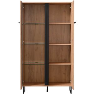 Vitrinekast Hoggas 84,5cm 2 deuren - eik/zwart