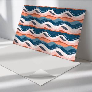 Wallfluent Vinyl Wandpaneel - Golven in abstracte patronen Vinyl Wandbekleding - 120 cm x 60 cm - Blauw PVC wandpaneel - 1 stuk - Rechthoekig Wandbekleding Vinyl - Patroon Wandpaneel - Zelfklevend Muurpaneel - Wandpaneel Keuken en Badkamer