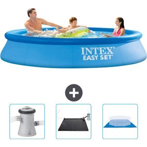 Intex Rond Opblaasbaar Easy Set Zwembad - 305 x 61 cm - Blauw - Inclusief Zwembadfilterpomp - Solar Mat - Grondzeil