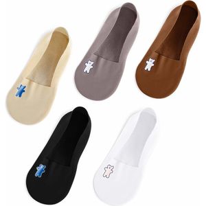 Su.B.dgn Zomer Kousenvoetjes Dames - 5 Pack - Footies Sokken - Stretch - Sneakersokken - One Size Past bij Maat 36-40 - Vijf Kleuren