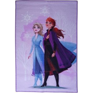 Vloerkleed voor kinderen - officieel gelicenseerd speelkleed voor kinderkamer speelkamer - antislip en wasbare speelmat voor kinderen - Frozen - 80 x 120 cm