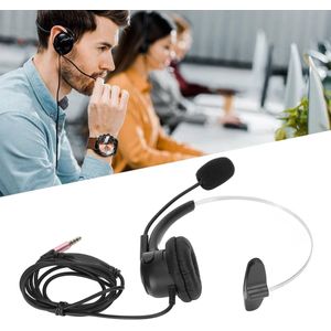 Mono koptelefoon met ruisonderdrukkende microfoon voor callcenter - volumeregeling - mobiele telefoon & laptop - 3,5 mm koptelefoonaansluiting .