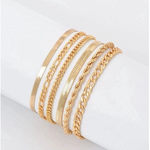 EmmyRovi | Armband | Stainless Steel | Gold look | Set Armbanden | Moederdag Cadeau | Sieraad