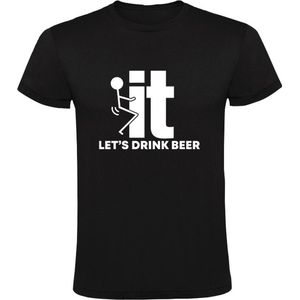 F*ck it let's drink beer Heren T-shirt | zuipen | drinken | bier | boeie | festival | grappig | doordenken | feest