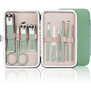 Nagelset voor pedicure - 10 stuks - groen
