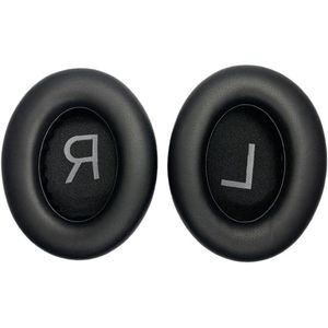 Vervangende oorkussens met zachter leer voor hoofdtelefoon met ruisonderdrukking, comfortabele oorkussens, zwart.