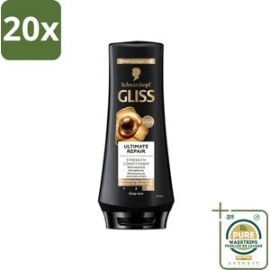 20 x Gliss - Hair Repair - Conditioner voor Ultiem Herstel van Beschadigd Haar - 200 ml - Grootverpakking - Haar Herstel - Keratine Serum - Beschadigd Haar - Droog Haar - Haar Heropbouw