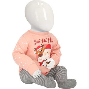Baby - Kersttrui licht roze - Kerstman - Maat 68/74