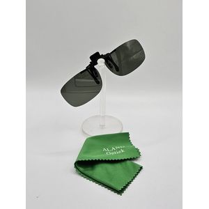 Clip on zonnebril UV400 cat. 3, aluminium voorhanger, brilclip, voorzetbril, gepolariseerde groene brilclip / unisex zonnebril / Clip aan / Aland optiek