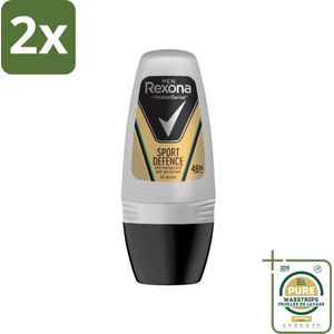 Rexona Men - Sport Defence - Deo Roll-on - 50 ml - Voordeelverpakking - 2 stuks - Sport deodorant - Zweetvermindering