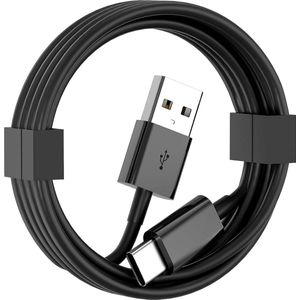 USB A naar USB C Kabel - 3 Meter Oplaadkabel 1x - Geschikt voor: Samsung Galaxy A02s A03s A04e A04s A05s A12 A13 A14 A15 A16 A22 A23 A24 A25 A32 A52 A71 A72- Zwart